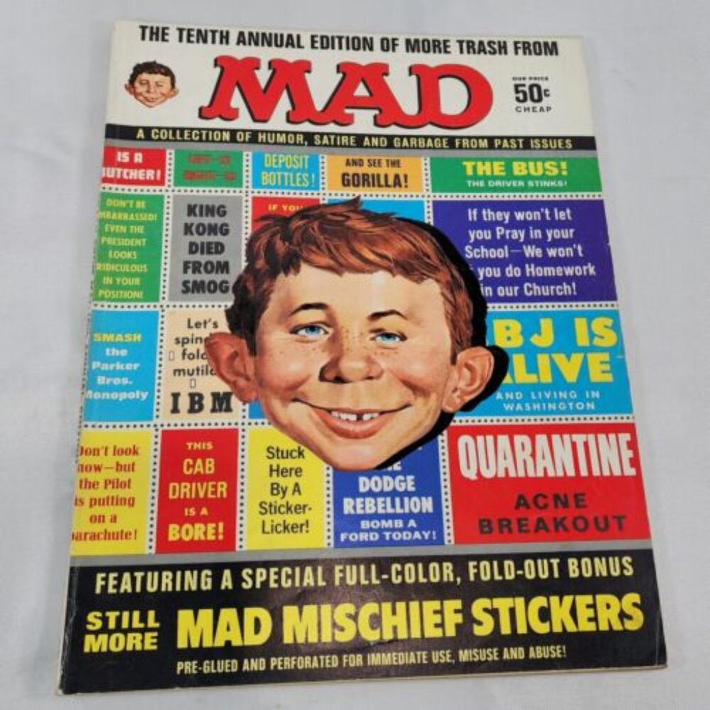 Mad Magazine Tenth Annual Edition of More Trash From Mad With‎ Mischief Stickers